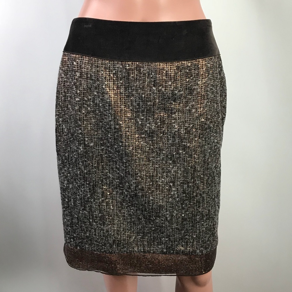 Magaschoni Brown Sequin Skirt Size 10 Brand New - Picture 6 of 7